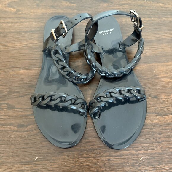 Givenchy Jelly Sandals Womens EU 38 US 7.5-8‎ Black Casual - Picture 3 of 11